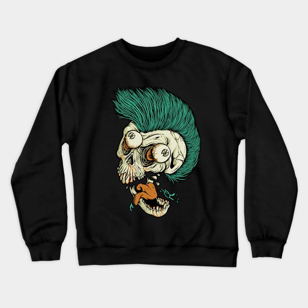 Skull Punk Style Crewneck Sweatshirt by quilimo